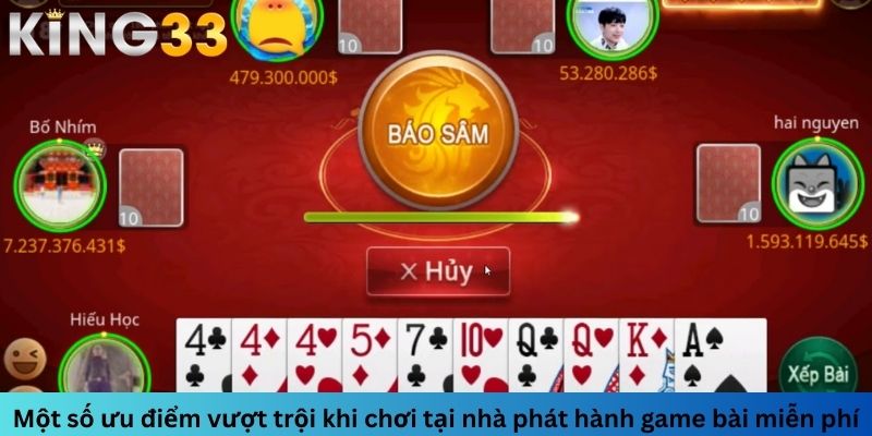 Game bài miễn phí King33 với các trò chơi vô cùng hấp dẫn 4 Sân chơi đem lại cho mọi người nhiều ưu điểm vượt trội, nổi bật